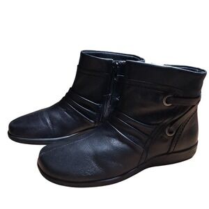 Walking Cradles Zuri Womens size 7S Black Nappa Leather Ankle Casual Comfy Boots